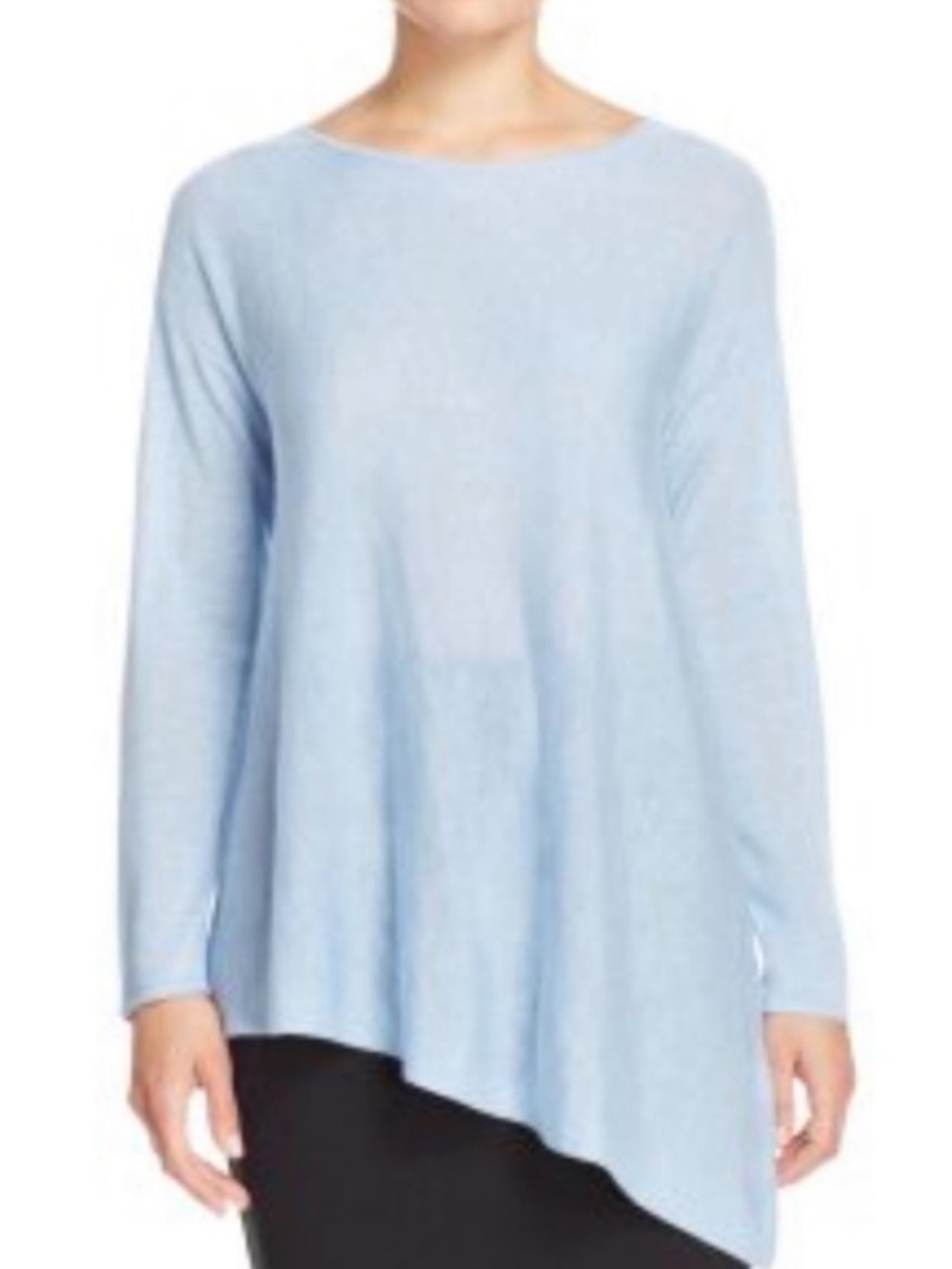 Eileen Fisher Purple Tencel Merino Asymmetric Hem Sweater Women’s XXS Lagenlook